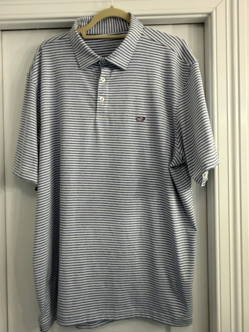 Vineyard Vines Men's Navy & White Striped Polo